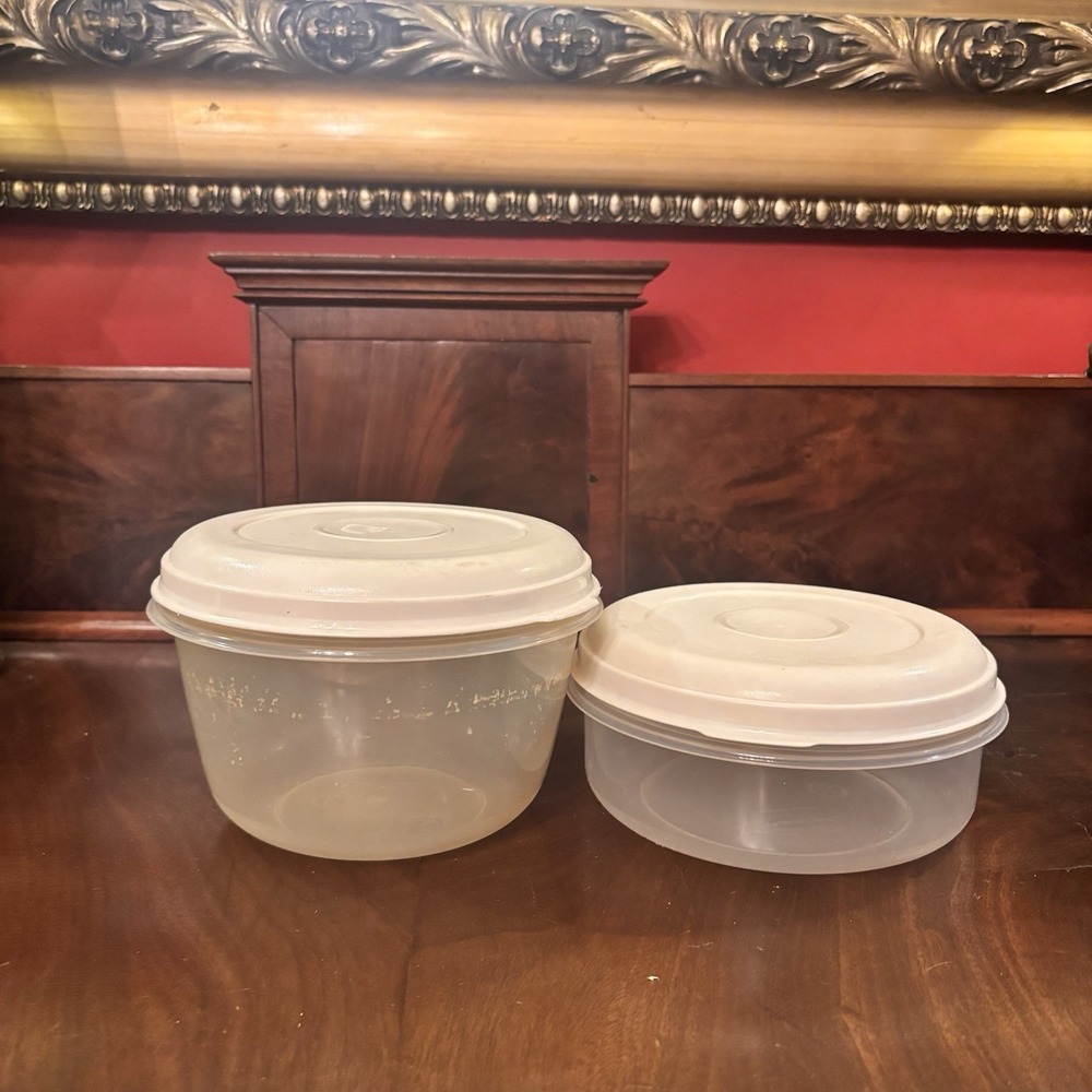 Vintage Rubbermaid Servin Saver #3 Containers 6 Cup 1.4 Qt Set of 2 w Lids